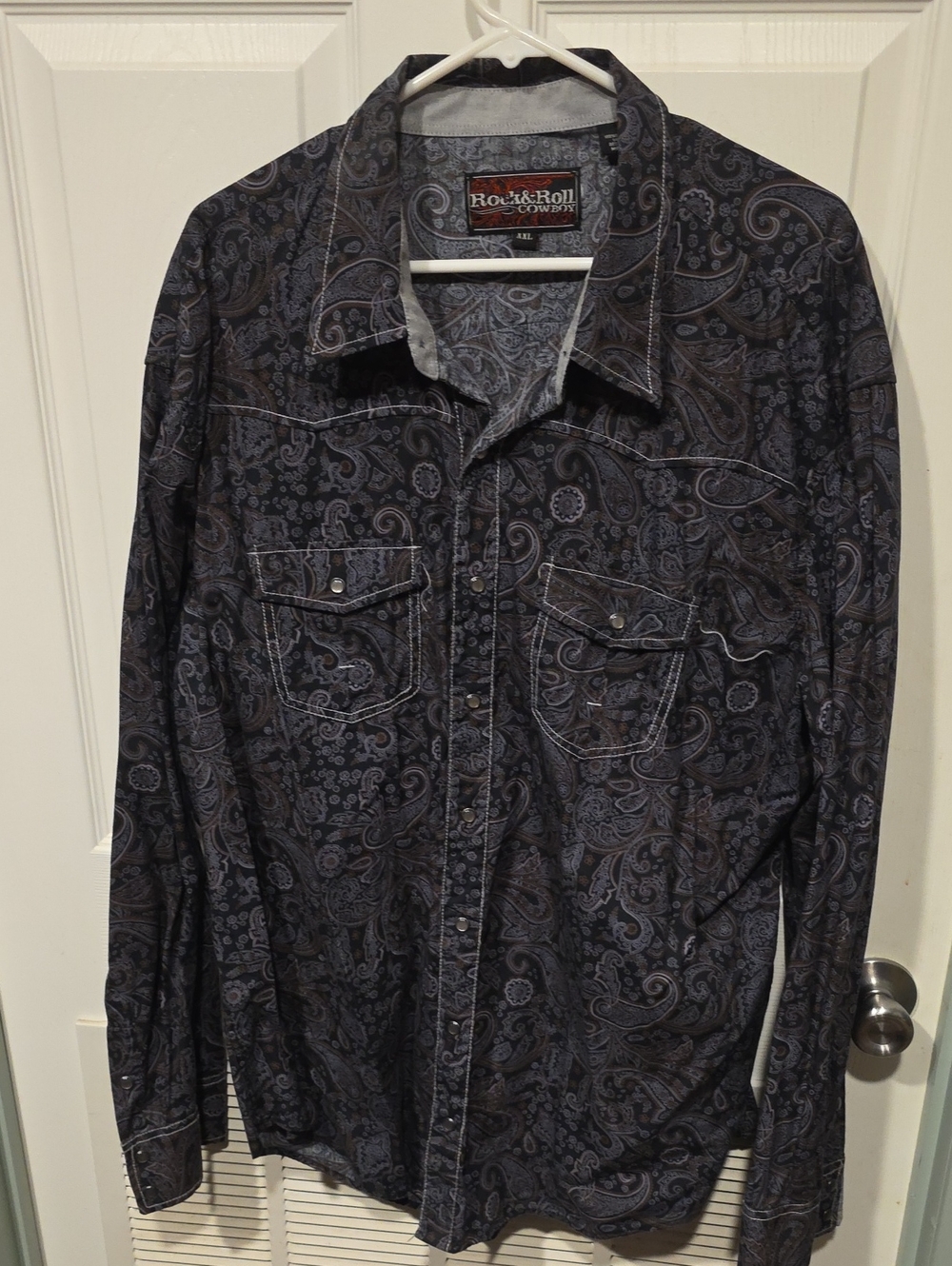 Rock & Roll Cowboy Men’s Black Paisley Western Shirt Jacket